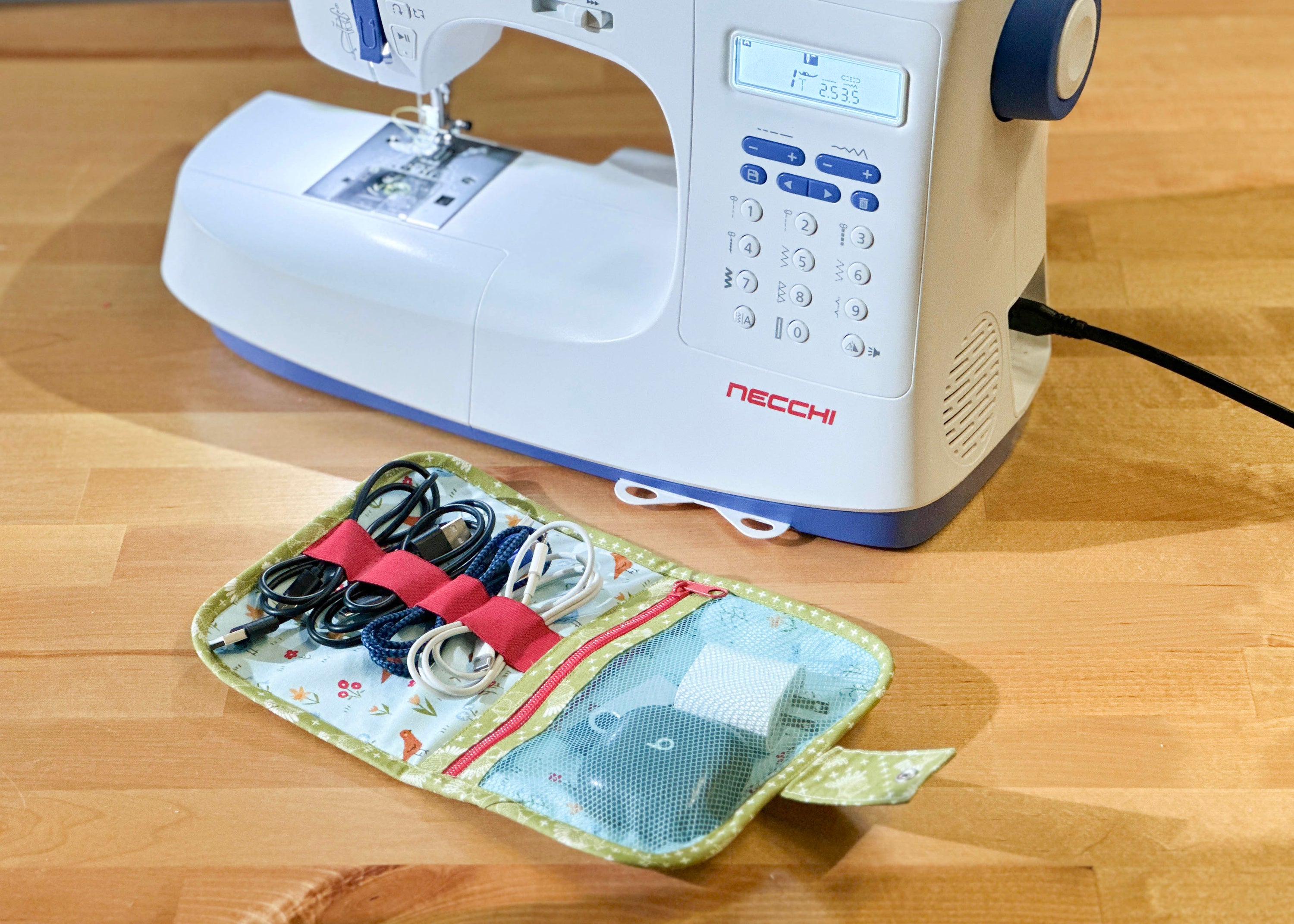 DIY Cord & Tech Organizer | Free Sewing Pattern + Continuous Bias Tape Tutorial