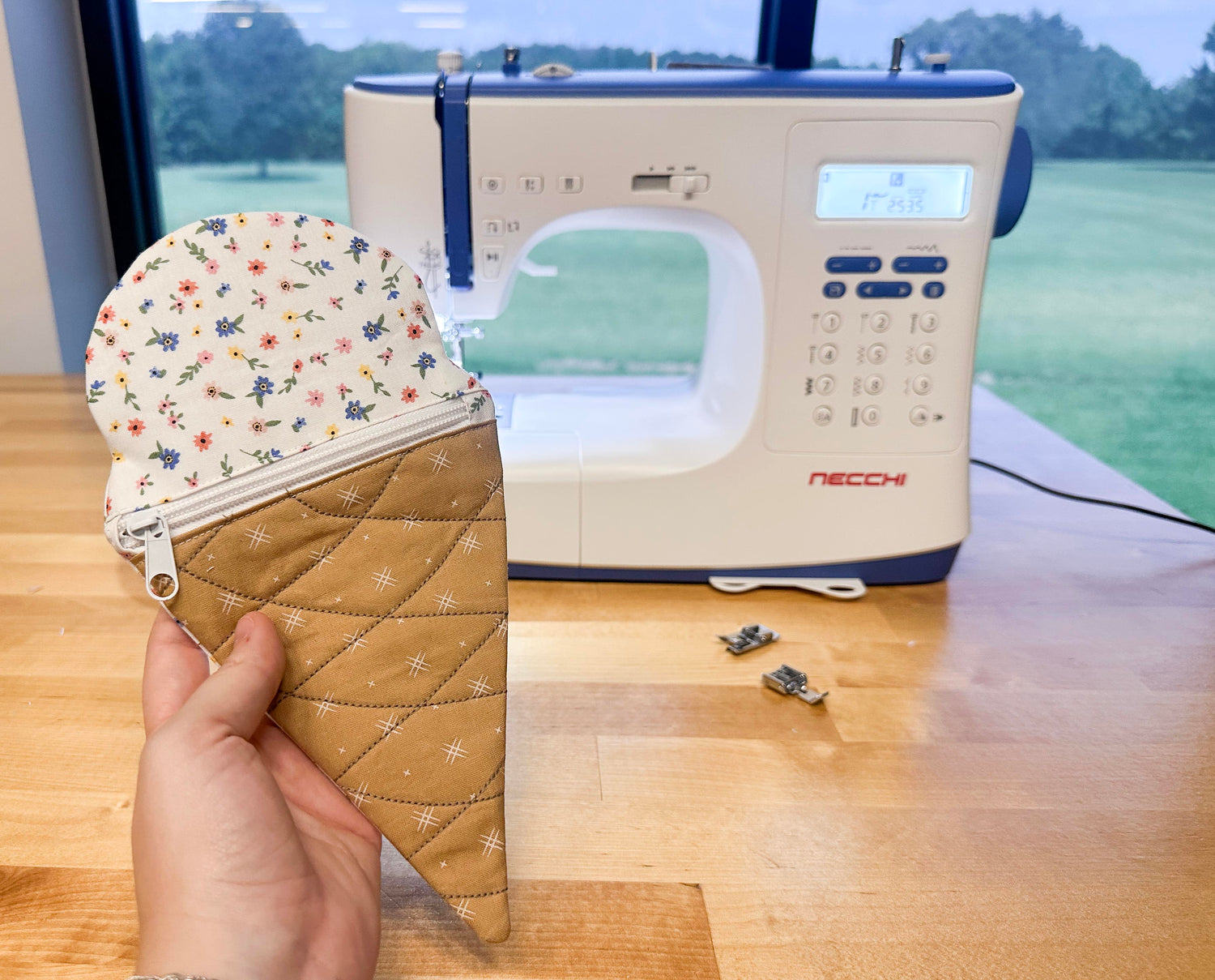 FREE Ice Cream Cone Zipper Pouch Sewing Pattern (PDF Download)