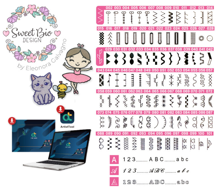 Stitches wtih Embroidery Designs NE210-02