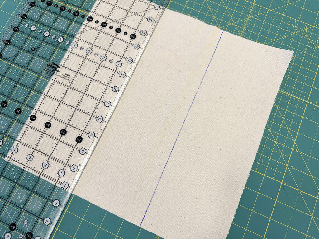 Trace cut lines onto fabric square